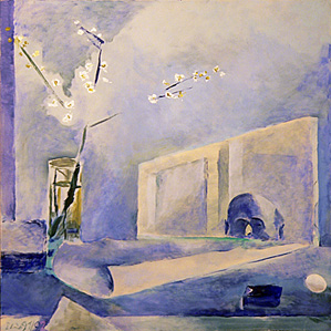 Emil Wachter, Ateliertisch mit Bl&uuml;tenzweig