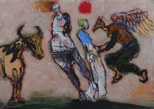 Ohne Titel, 2009, Mischtechnik auf Papier, 20,8 x 29,5 cm